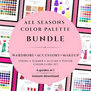 Seasonal Color Palette Bundle: All Seasons Wardrobe, Accessory & Makeup Guide I Digital Download