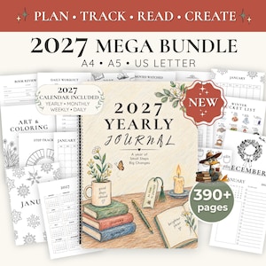 2027 MEGA Journal Bundle -NEW- Weekly Monthly Planner, Dated & Undated, Habit Tracker, Mood Tracker