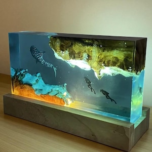 Handmade Whale Resin Lamp – Unique Bedside Table Light for Home Décor & Gifts