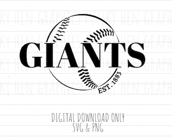 Giants baseball PNG and SVG digital downloads