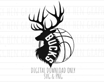 Bucks basketball PNG SVG digital download