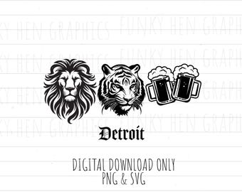 Lions Tigers and Beers, digital download PNG SVG