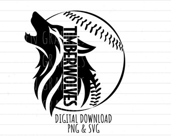 Timberwolves baseball PNG SVG digital downloads