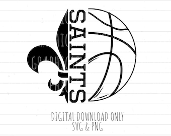 Saints basketball PNG SVG digital download
