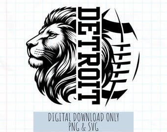 Detroit football PNG and SVG Digital Download
