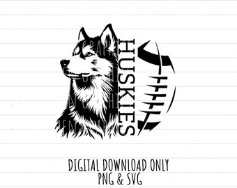 Huskies football SVG and PNG digital download
