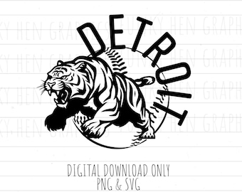 Detroit baseball PNG and SVG digital download