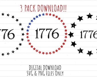 1776 digital download, PNG SVG America art files
