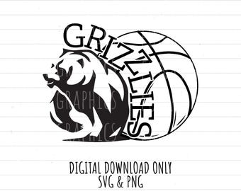 Grizzlies basketball PNG SVG digital download