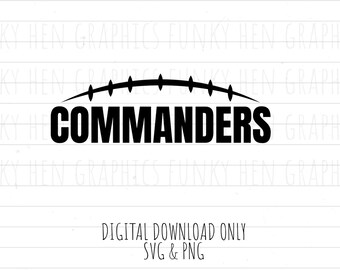 Commanders football image, digital download, PNG SVG