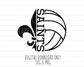 Saints Volleyball PNG SVG digital download