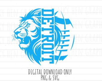 Detroit football PNG and SVG downloads