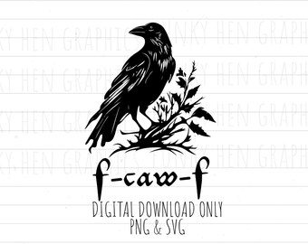 Crow Raven fcawf digital download PNG SVG