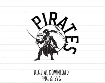 Pirates baseball SVG and PNG digital download