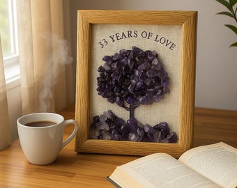 Crystal Tree of Love and Protection – Personalized Amethyst Tree of Life, 33rd Amethyst Anniversary Gift, Home Décor, Birthday Gift