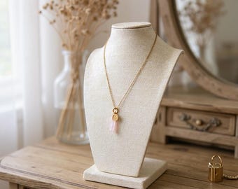 Healing Crystal Zodiac Necklace – Personalized Astrology Jewelry with Natural Gemstone Energy – Gold Plated Zodiac Charm & Crystal Pendant