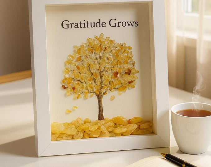 Crystal Tree of Abundance – Wealth & Fortune Manifestation | Personalized Gift | Thanksgiving or Christmas Décor | Attract Wealth Fengshui