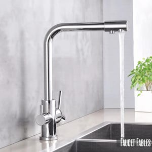 New Chrome Pure Water Kitchen Faucet Pure Water Filter Crane Double Handle Hot and Cold Water Mixing Faucet