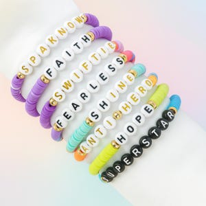 Personalized Heishi Bead Bracelet • Name Bracelet •  Clay Bracelet •  Mama Bracelet •  Gold Womens Bracelets