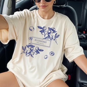 Comfort Colors® Blueberry Shirt, Blueberry Vintage Festival Shirt, Blueberry Fruit Food Tshirt, Cottagecore Summer Fruit Blueberry Shirt