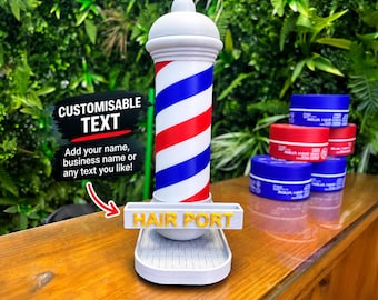 Barber Pole Business Cards Holder, Red - White - Blue