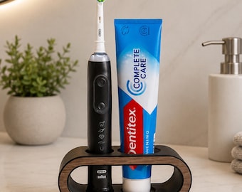 Artia Plus Toothbrush Holder with Integrated Toothpaste Slot, Modern Bathroom Accessory