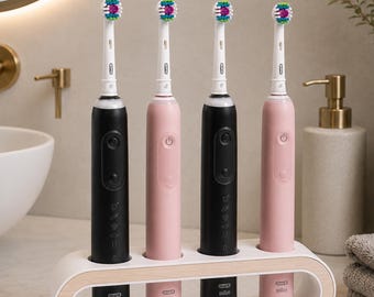Artia Quatro Toothbrush Holder - Modern Minimalist Electric Stand, Durable Material, Two Color Options