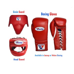 Custom Made Winning Boxing Set, Winning Gloves, Head & Groin Guard - 8oz, To 16oz All Sizes, Anniversary Gift, Birthday Gift