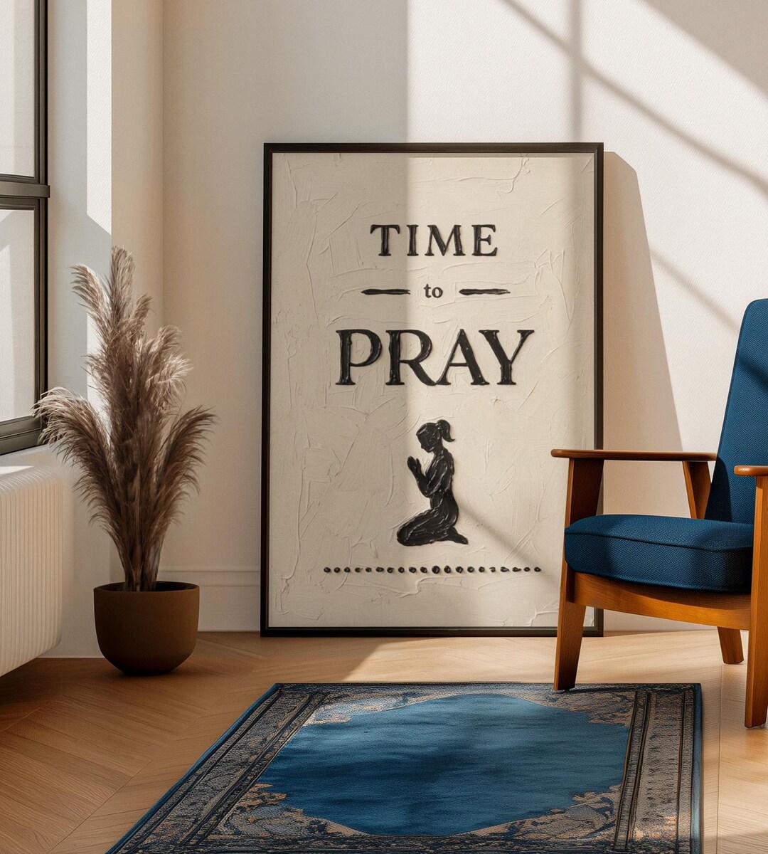 Time to Pray Wall Art | Minimalist Christian Textured Print (digital ...
