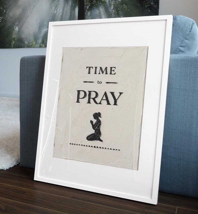Time to Pray Wall Art | Minimalist Christian Textured Print (digital ...