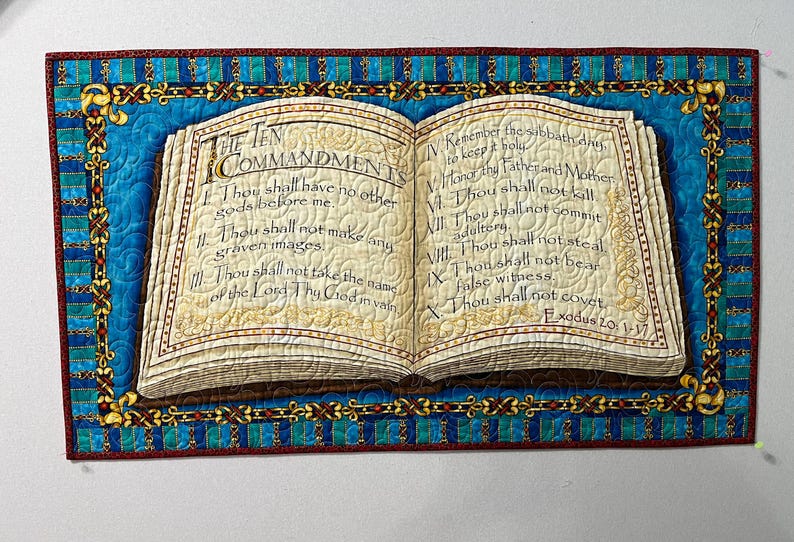 Quilted Ten Commandments Panel - Etsy