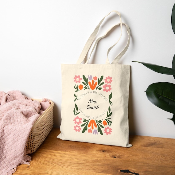 Personalized Teacher Tote Bag, Teacher Gift, Back to School Bag, Teacher Appreciation Gift, Canvas Tote