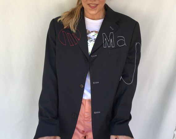 Custom Made Suite Jacket Your LOGO or Phrase Hand Made Embroidered LOLA DARLING Order Now Your/Your Legendary Personalized Lover Gift Jacket