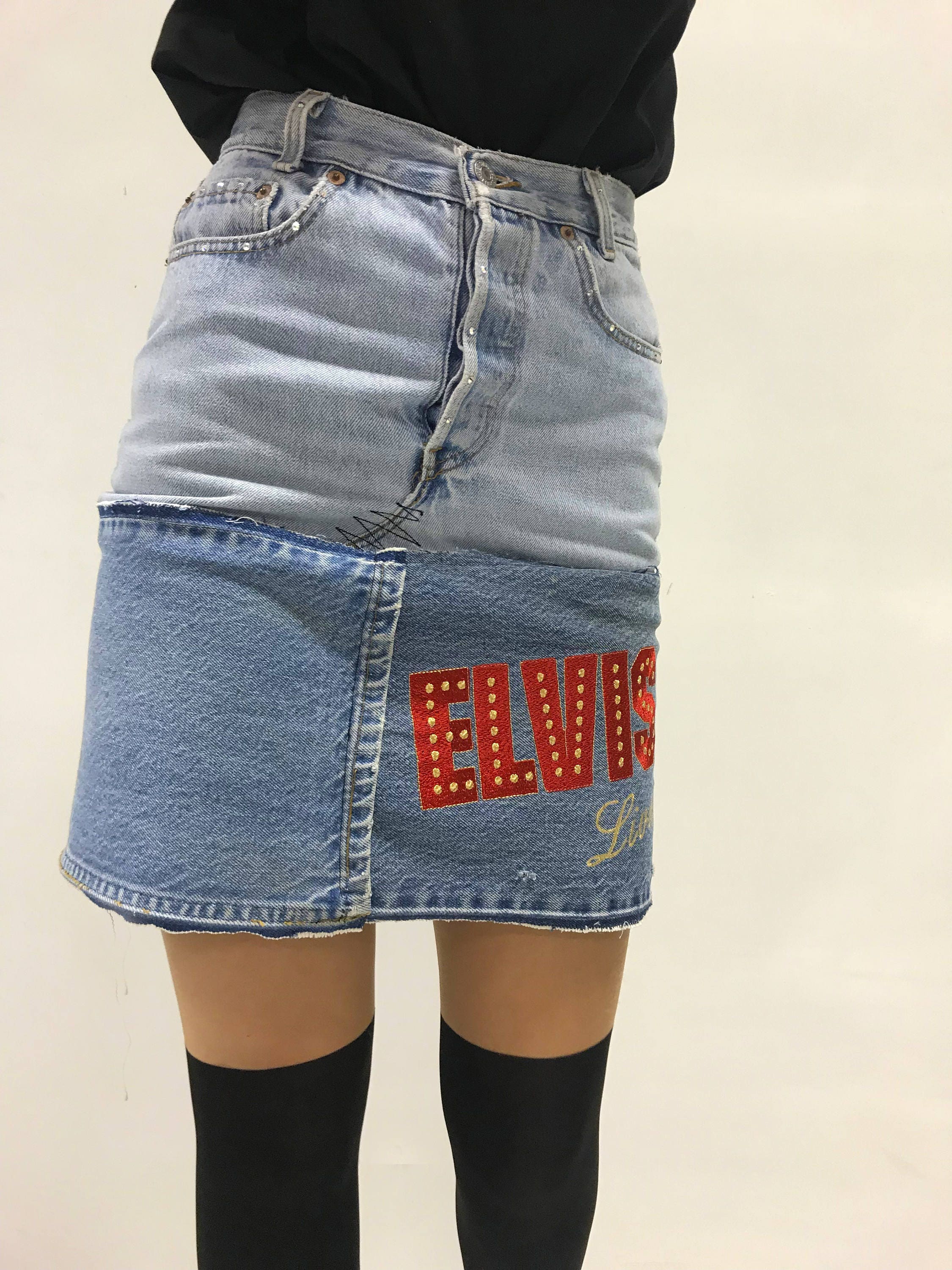 elvi denim skirt