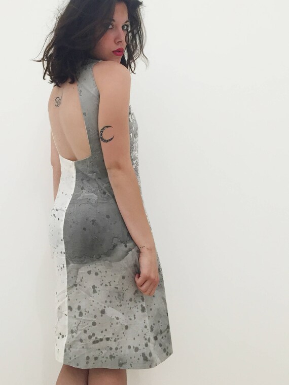 Naked back LOLA DARLING Dress Hand Painted by Artirst with Swarovski Wearable Art Work Signed Certified Exclusive Luxury Handmade in Italy