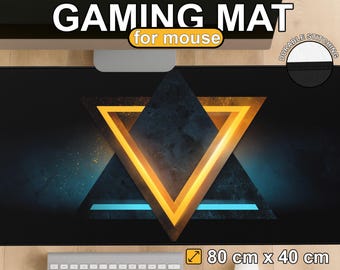 Glowing V Triangle Neon Geometric Desk Mat | Gaming Mouse Pad