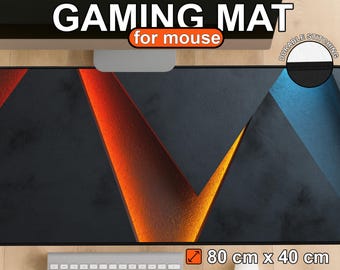 Neon V Line Abstract Desk Mat | XXL Gaming Mouse Pad, RGB Style Extended Mousepad