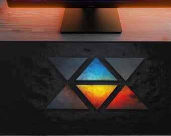 Colorful Nebula Geometric Prism Triangle Desk Mat | Extended XXL Gaming Mouse Pad