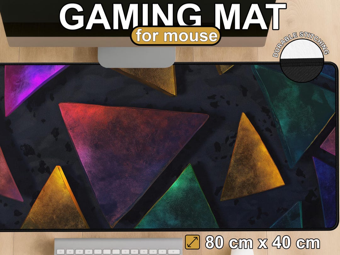 Gopher Triangle Mat Abstract Geometric Triangles Desk Mat | XXL Gaming Mouse Pad, Dark ...