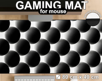 Monochrome Sphere Geometric Desk Mat – Modern Minimalist Gaming Mouse Pad
