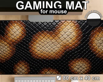 Snake Skin Desk Mat: Realistic Python Scale Pattern Gaming Mouse Pad (80cm x 40cm)