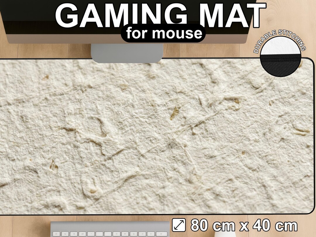Paper Mat Classy Handmade Paper Texture Desk Mat: Cream Beige Minimalist Workspace ...