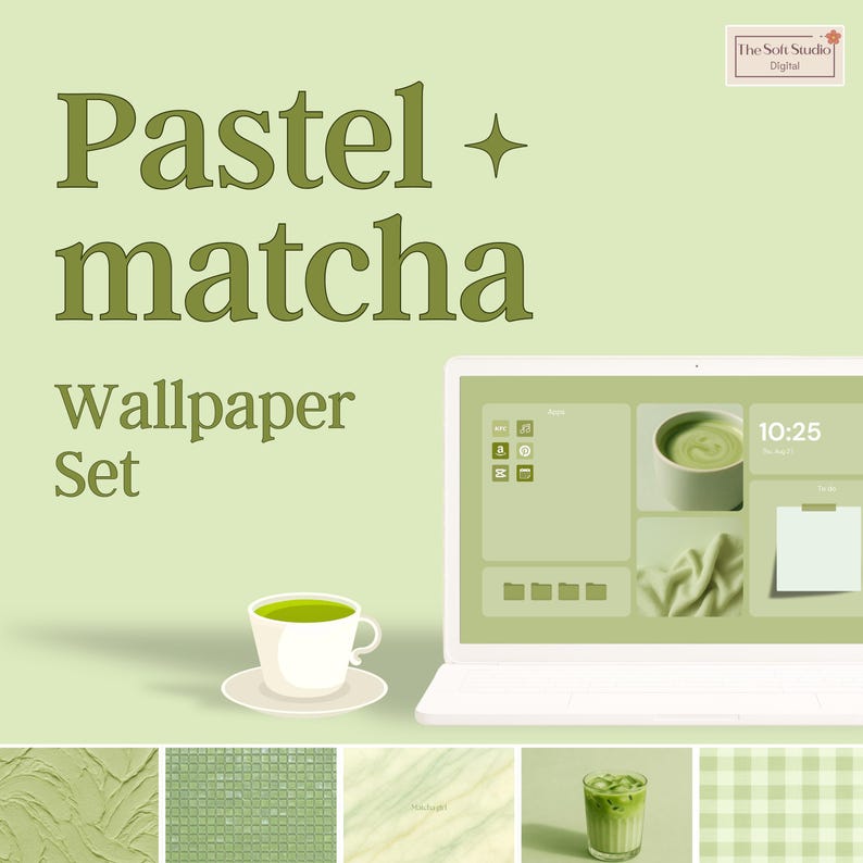 Pastel Matcha Desktop Wallpaper Set Minimal Aesthetic Organizers pastel-matcha-desktop-wallpaper-set-minimal-aesthetic-organizers