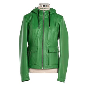O*様 未着用　Pistachio green nappa leather ja ZARA NEW PISTACHIO GREEN LIME BLAZER MULTIWAY BELT SIZE S