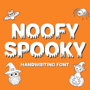 Handschrift Schrift Noofy Spooky | Handgezeichnete Schrift, Halloween-Schrift, Cricut-Schrift, süße Schrift, lustige Schrift, handwerkliche Schrift, Schrift, spielerische Schrift