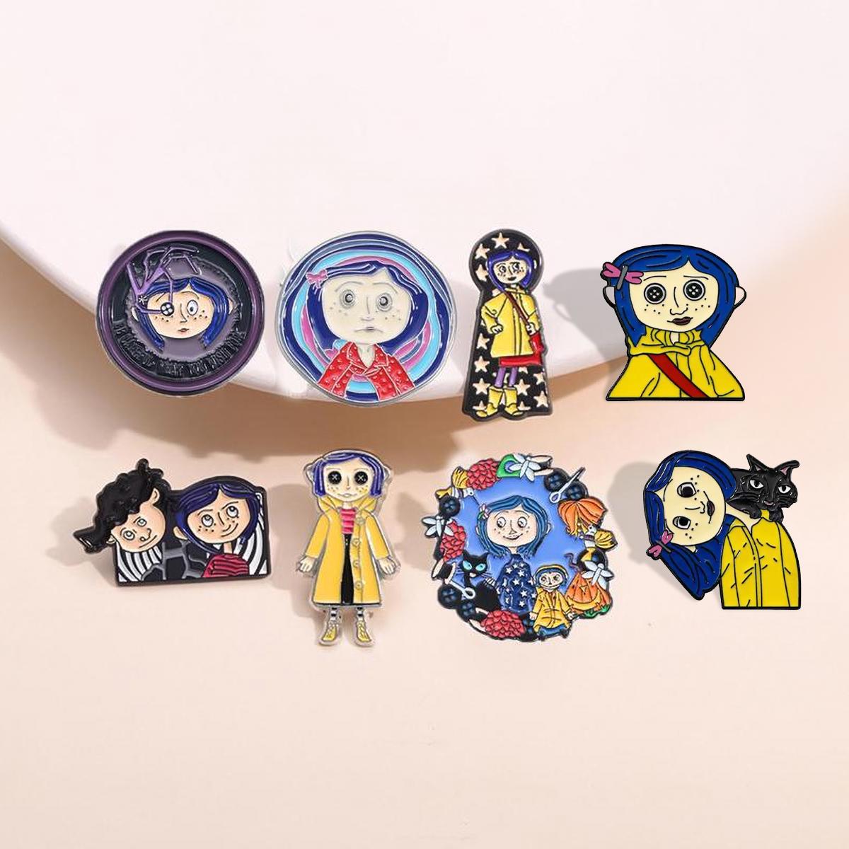 Wednesday Addams Enamel Pin Set – 8 Piece Cartoon Character Brooches For Hats, Backpacks, Jackets