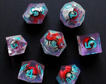 Galaxy Liquid Core Dice Set with Magic Pet Bag: RPG Gift