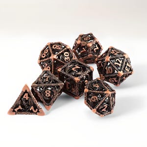 Dragon Hollow Metal DnD Dice Set | 7pc RPG Wyvern Dice | 21 Colors | Tabletop Gaming & Dungeons and Dragons Gift