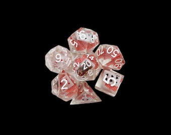 Resin DnD-dobbelstenenset: speelkaartontwerp - uniek RPG-cadeau voor op tafel