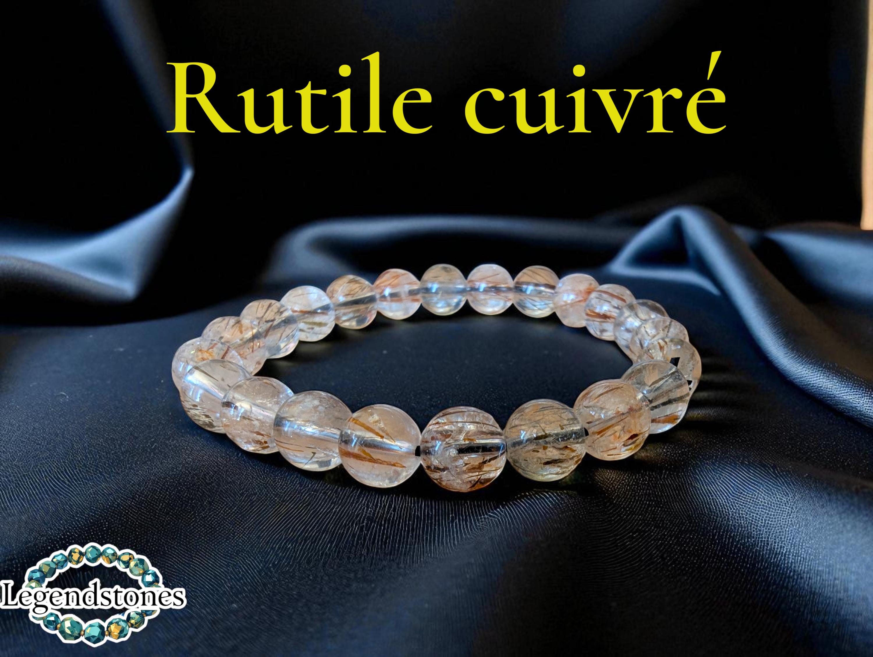 銅ルチル ～ 18cm ブレスレット ～ 8mm 丸玉 ～ 天然石 - Etsy 日本